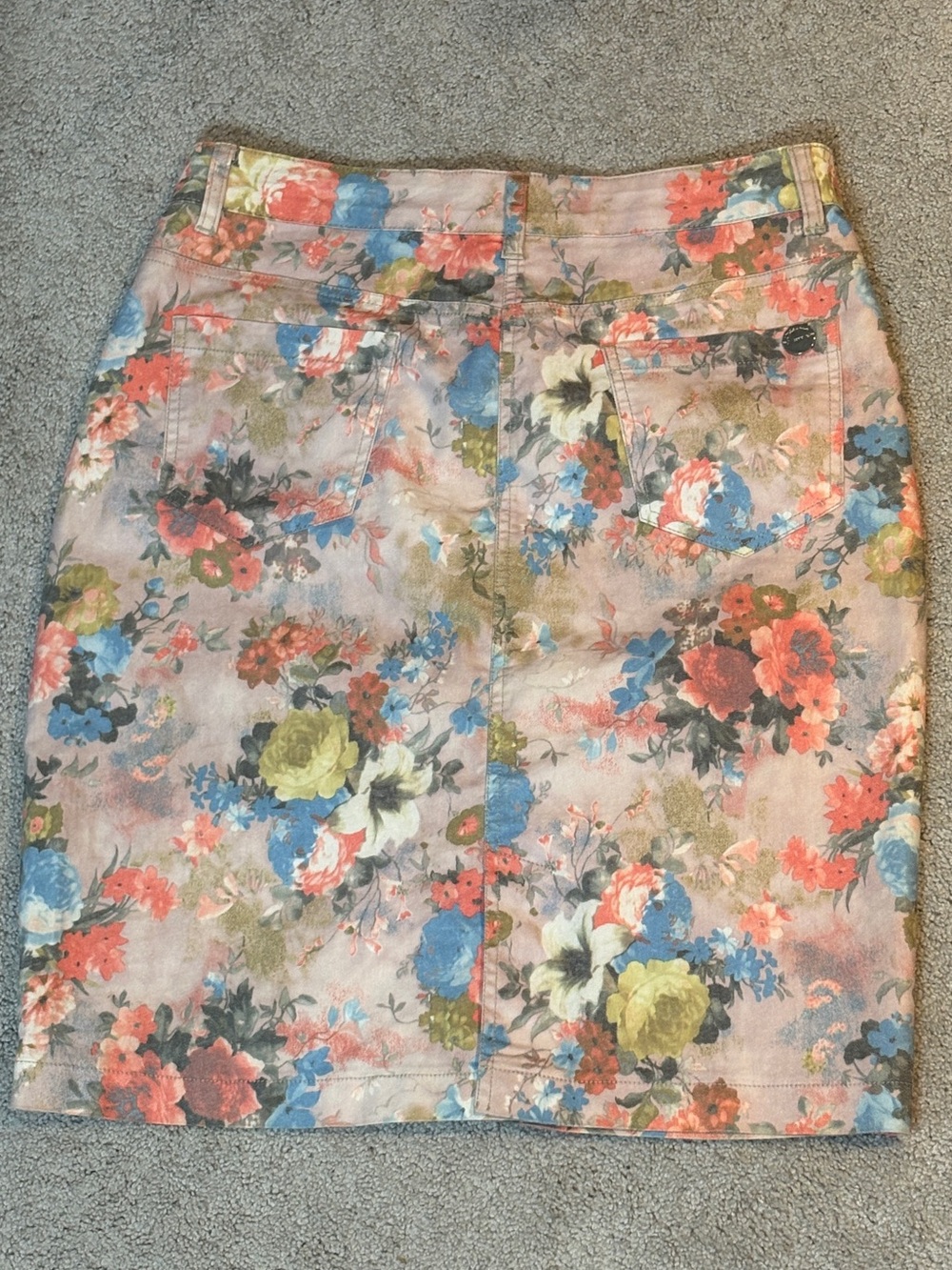 UrRebel Y2K Floral Midi Stretch Denim Skirt - Picture 2 of 6